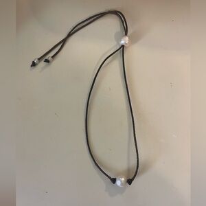 Pearl & Leather Necklace